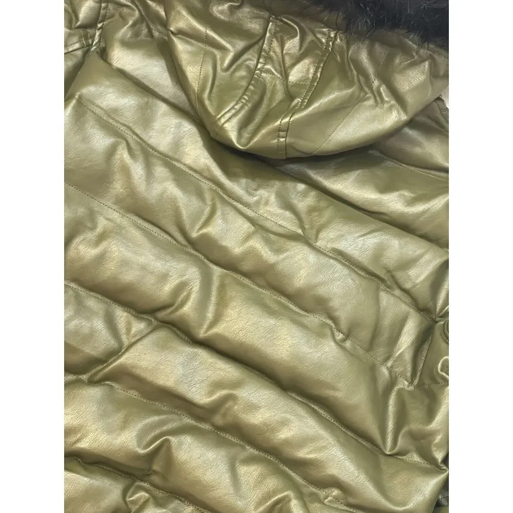 Men's Olive Green Jacket Robert Phillipe Jacket‎ Removeable Fur Hood
